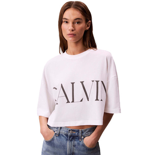 Calvin Klein Γυναικεία κοντομάνικη μπλούζα Cropped Graphic Logo T-shirt